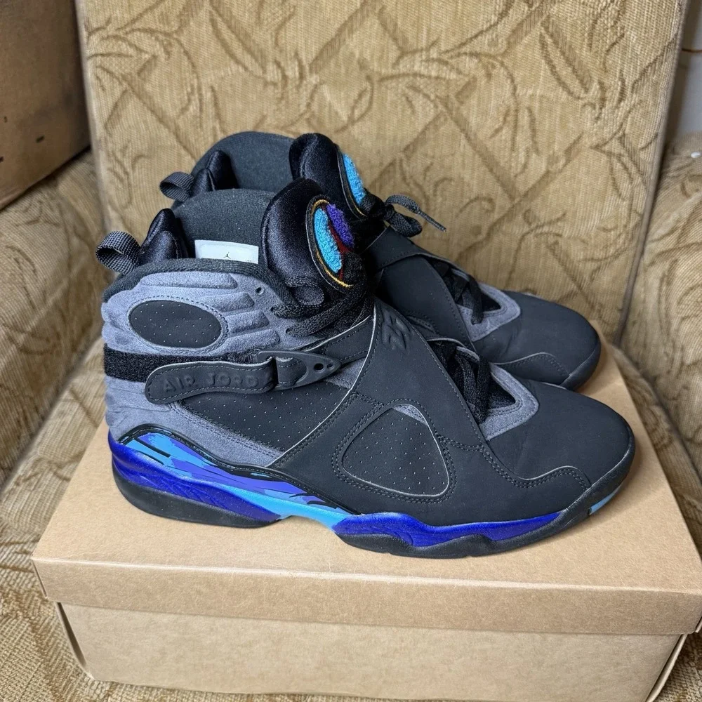Nike Jordan Air Jordan 8 Retro Aqua Black Blue 2015 305381-025 Men's Size 11